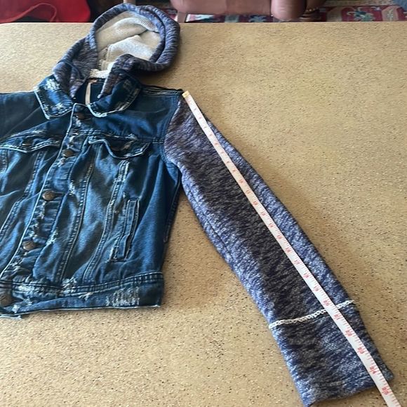 Free People distressed denim hooded jacket - Picture 16 of 16